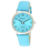 Ravel Ladies Classic Brights Leather Strap Watch Bright Blue Ravel